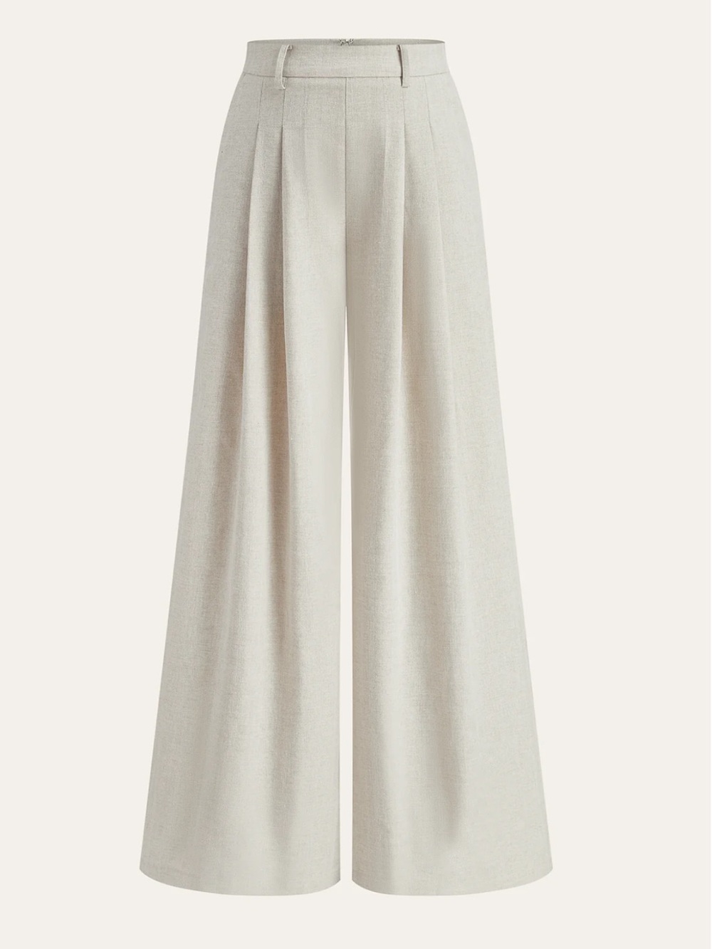 Commense Cream Wide-Leg Pants with Draped Crop Top - Picture 5 of 8